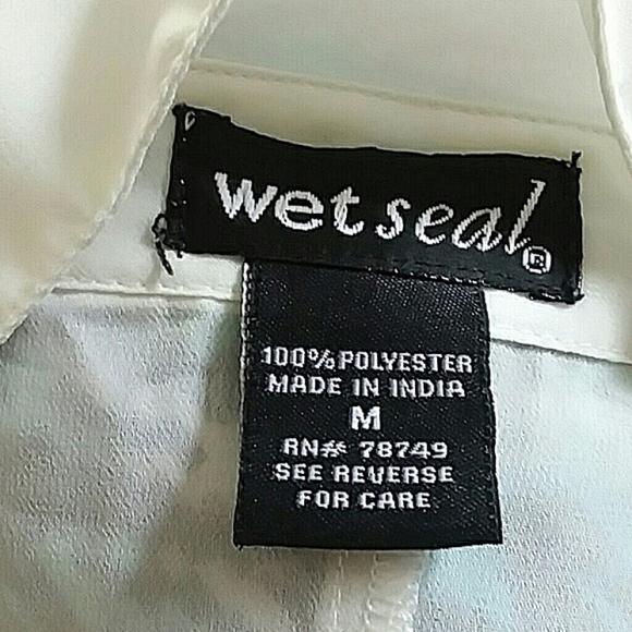 [Wet Seal]  Sheer Chiffon Top Off White Size Medium - Picture 6 of 7